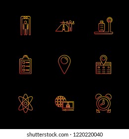 Set of 9 icons, for web, internet, mobile apps, interface design: business, finance, shopping, communication, fitness, computer, media, transportation, travel, easter, christmas, summer, device