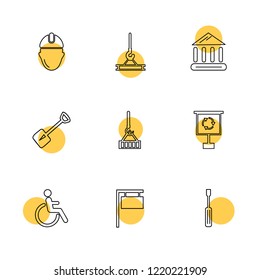 Set of 9 icons, for web, internet, mobile apps, interface design: business, finance, shopping, communication, fitness, computer, media, transportation, travel, easter, christmas, summer, device