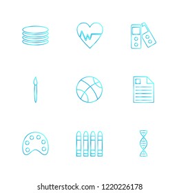 Set of 9 icons, for web, internet, mobile apps, interface design: business, finance, shopping, communication, fitness, computer, media, transportation, travel, easter, christmas, summer, device