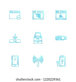 Set of 9 icons, for web, internet, mobile apps, interface design: business, finance, shopping, communication, fitness, computer, media, transportation, travel, easter, christmas, summer, device