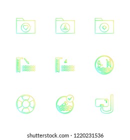 Set of 9 icons, for web, internet, mobile apps, interface design: business, finance, shopping, communication, fitness, computer, media, transportation, travel, easter, christmas, summer, device