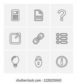 Set of 9 icons, for web, internet, mobile apps, interface design: business, finance, shopping, communication, fitness, computer, media, transportation, travel, easter, christmas, summer, device