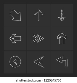 Set of 9 icons, for web, internet, mobile apps, interface design: business, finance, shopping, communication, fitness, computer, media, transportation, travel, easter, christmas, summer, device