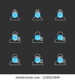 Set of 9 icons, for web, internet, mobile apps, interface design: business, finance, shopping, communication, fitness, computer, media, transportation, travel, easter, christmas, summer, device