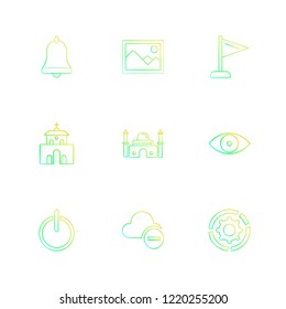 Set of 9 icons, for web, internet, mobile apps, interface design: business, finance, shopping, communication, fitness, computer, media, transportation, travel, easter, christmas, summer, device