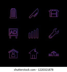 Set of 9 icons, for web, internet, mobile apps, interface design: business, finance, shopping, communication, fitness, computer, media, transportation, travel, easter, christmas, summer, device