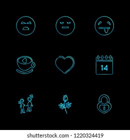 Set of 9 icons, for web, internet, mobile apps, interface design: business, finance, shopping, communication, fitness, computer, media, transportation, travel, easter, christmas, summer, device