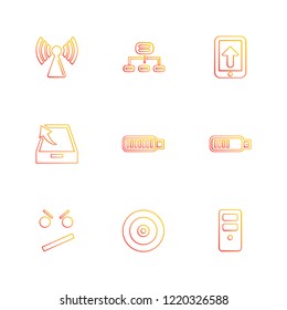 Set of 9 icons, for web, internet, mobile apps, interface design: business, finance, shopping, communication, fitness, computer, media, transportation, travel, easter, christmas, summer, device