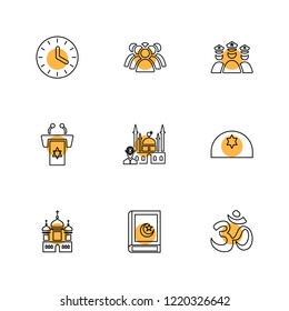 Set of 9 icons, for web, internet, mobile apps, interface design: business, finance, shopping, communication, fitness, computer, media, transportation, travel, easter, christmas, summer, device