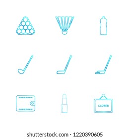 Set of 9 icons, for web, internet, mobile apps, interface design: business, finance, shopping, communication, fitness, computer, media, transportation, travel, easter, christmas, summer, device