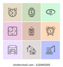 Set of 9 icons, for web, internet, mobile apps, interface design: business, finance, shopping, communication, fitness, computer, media, transportation, travel, easter, christmas, summer, device