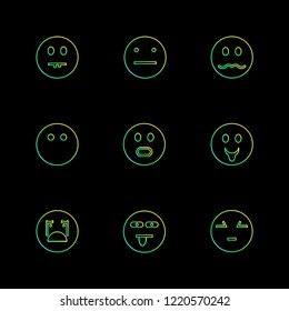 Set of 9 icons, for web, internet, mobile apps, interface design: business, finance, shopping, communication, fitness, computer, media, transportation, travel, easter, christmas, summer, device