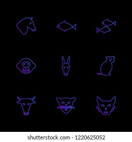 Set of 9 icons, for web, internet, mobile apps, interface design: business, finance, shopping, communication, fitness, computer, media, transportation, travel, easter, christmas, summer, device