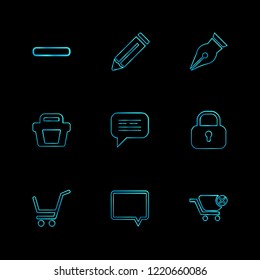 Set of 9 icons, for web, internet, mobile apps, interface design: business, finance, shopping, communication, fitness, computer, media, transportation, travel, easter, christmas, summer, device