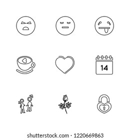 Set of 9 icons, for web, internet, mobile apps, interface design: business, finance, shopping, communication, fitness, computer, media, transportation, travel, easter, christmas, summer, device