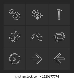 Set of 9 icons, for web, internet, mobile apps, interface design: business, finance, shopping, communication, fitness, computer, media, transportation, travel, easter, christmas, summer, device
