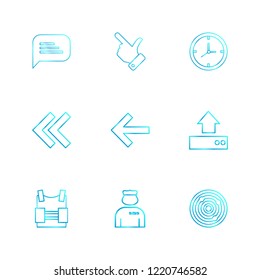 Set of 9 icons, for web, internet, mobile apps, interface design: business, finance, shopping, communication, fitness, computer, media, transportation, travel, easter, christmas, summer, device