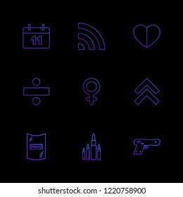 Set of 9 icons, for web, internet, mobile apps, interface design: business, finance, shopping, communication, fitness, computer, media, transportation, travel, easter, christmas, summer, device