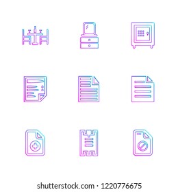 Set of 9 icons, for web, internet, mobile apps, interface design: business, finance, shopping, communication, fitness, computer, media, transportation, travel, easter, christmas, summer, device