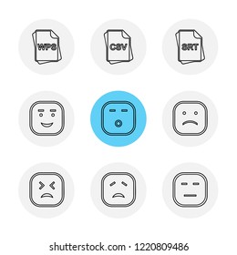 Set of 9 icons, for web, internet, mobile apps, interface design: business, finance, shopping, communication, fitness, computer, media, transportation, travel, easter, christmas, summer, device