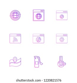 Set of 9 icons, for web, internet, mobile apps, interface design: business, finance, shopping, communication, fitness, computer, media, transportation, travel, easter, christmas, summer, device