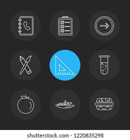 Set of 9 icons, for web, internet, mobile apps, interface design: business, finance, shopping, communication, fitness, computer, media, transportation, travel, easter, christmas, summer, device