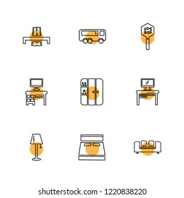Set of 9 icons, for web, internet, mobile apps, interface design: business, finance, shopping, communication, fitness, computer, media, transportation, travel, easter, christmas, summer, device
