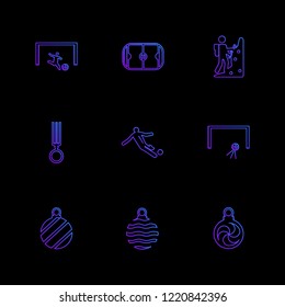 Set of 9 icons, for web, internet, mobile apps, interface design: business, finance, shopping, communication, fitness, computer, media, transportation, travel, easter, christmas, summer, device
