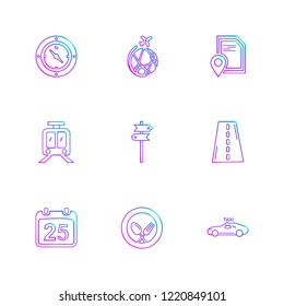 Set of 9 icons, for web, internet, mobile apps, interface design: business, finance, shopping, communication, fitness, computer, media, transportation, travel, easter, christmas, summer, device