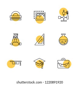 Set of 9 icons, for web, internet, mobile apps, interface design: business, finance, shopping, communication, fitness, computer, media, transportation, travel, easter, christmas, summer, device