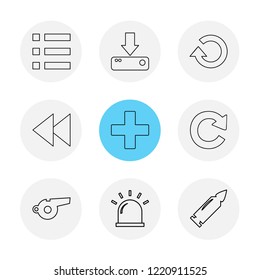 Set of 9 icons, for web, internet, mobile apps, interface design: business, finance, shopping, communication, fitness, computer, media, transportation, travel, easter, christmas, summer, device