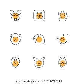 Set of 9 icons, for web, internet, mobile apps, interface design: business, finance, shopping, communication, fitness, computer, media, transportation, travel, easter, christmas, summer, device