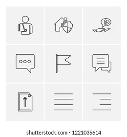 Set of 9 icons, for web, internet, mobile apps, interface design: business, finance, shopping, communication, fitness, computer, media, transportation, travel, easter, christmas, summer, device