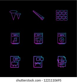 Set of 9 icons, for web, internet, mobile apps, interface design: business, finance, shopping, communication, fitness, computer, media, transportation, travel, easter, christmas, summer, device