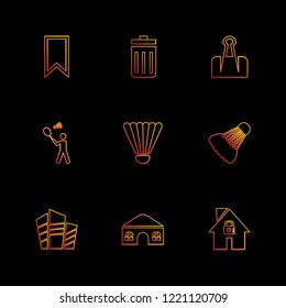 Set of 9 icons, for web, internet, mobile apps, interface design: business, finance, shopping, communication, fitness, computer, media, transportation, travel, easter, christmas, summer, device