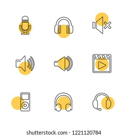 Set of 9 icons, for web, internet, mobile apps, interface design: business, finance, shopping, communication, fitness, computer, media, transportation, travel, easter, christmas, summer, device