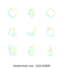 Set of 9 icons, for web, internet, mobile apps, interface design: business, finance, shopping, communication, fitness, computer, media, transportation, travel, easter, christmas, summer, device