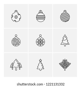Set of 9 icons, for web, internet, mobile apps, interface design: business, finance, shopping, communication, fitness, computer, media, transportation, travel, easter, christmas, summer, device