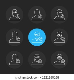 Set of 9 icons, for web, internet, mobile apps, interface design: business, finance, shopping, communication, fitness, computer, media, transportation, travel, easter, christmas, summer, device