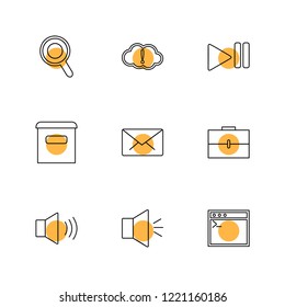 Set of 9 icons, for web, internet, mobile apps, interface design: business, finance, shopping, communication, fitness, computer, media, transportation, travel, easter, christmas, summer, device