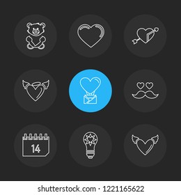 Set of 9 icons, for web, internet, mobile apps, interface design: business, finance, shopping, communication, fitness, computer, media, transportation, travel, easter, christmas, summer, device