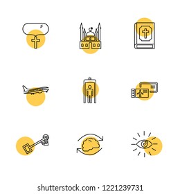 Set of 9 icons, for web, internet, mobile apps, interface design: business, finance, shopping, communication, fitness, computer, media, transportation, travel, easter, christmas, summer, device