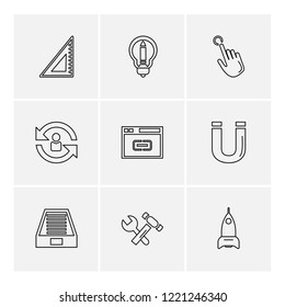 Set of 9 icons, for web, internet, mobile apps, interface design: business, finance, shopping, communication, fitness, computer, media, transportation, travel, easter, christmas, summer, device