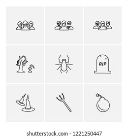 Set of 9 icons, for web, internet, mobile apps, interface design: business, finance, shopping, communication, fitness, computer, media, transportation, travel, easter, christmas, summer, device