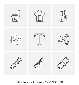 Set of 9 icons, for web, internet, mobile apps, interface design: business, finance, shopping, communication, fitness, computer, media, transportation, travel, easter, christmas, summer, device