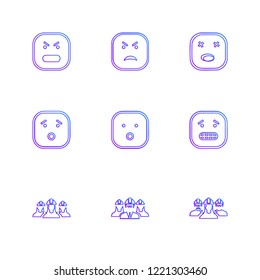 Set of 9 icons, for web, internet, mobile apps, interface design: business, finance, shopping, communication, fitness, computer, media, transportation, travel, easter, christmas, summer, device