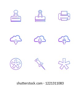 Set of 9 icons, for web, internet, mobile apps, interface design: business, finance, shopping, communication, fitness, computer, media, transportation, travel, easter, christmas, summer, device