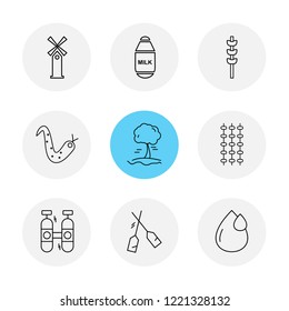Set of 9 icons, for web, internet, mobile apps, interface design: business, finance, shopping, communication, fitness, computer, media, transportation, travel, easter, christmas, summer, device