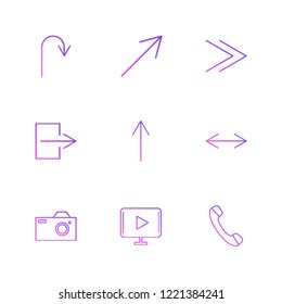 Set of 9 icons, for web, internet, mobile apps, interface design: business, finance, shopping, communication, fitness, computer, media, transportation, travel, easter, christmas, summer, device