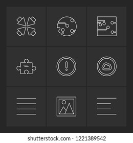 Set of 9 icons, for web, internet, mobile apps, interface design: business, finance, shopping, communication, fitness, computer, media, transportation, travel, easter, christmas, summer, device